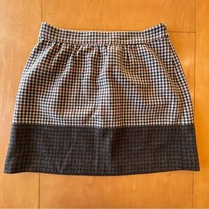 J.Crew Factory 2 tan brown houndstooth wool blend miniskirt